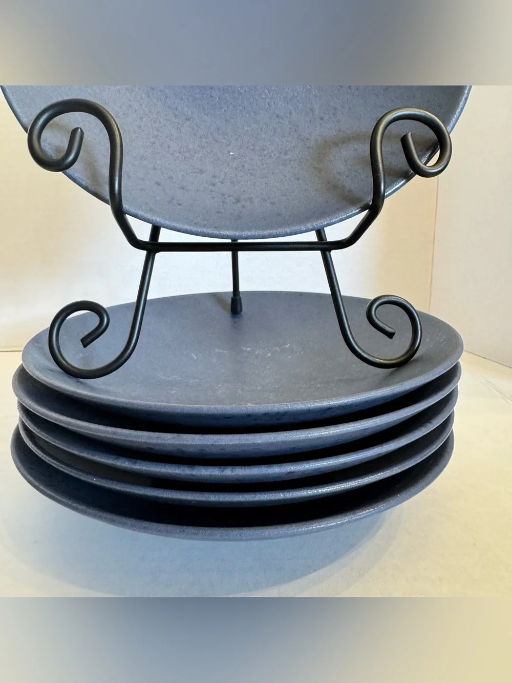 RARE Crate Barrel Craft Indigo Stoneware Coupe Salad Plate 8.5